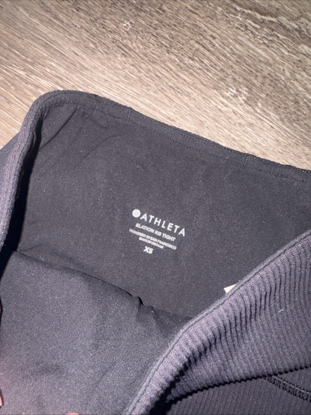Athleta BUNDLE (2) Patterned & Ribbed Leggings Size XS Grey Black Gym Active - Picture 6 of 10